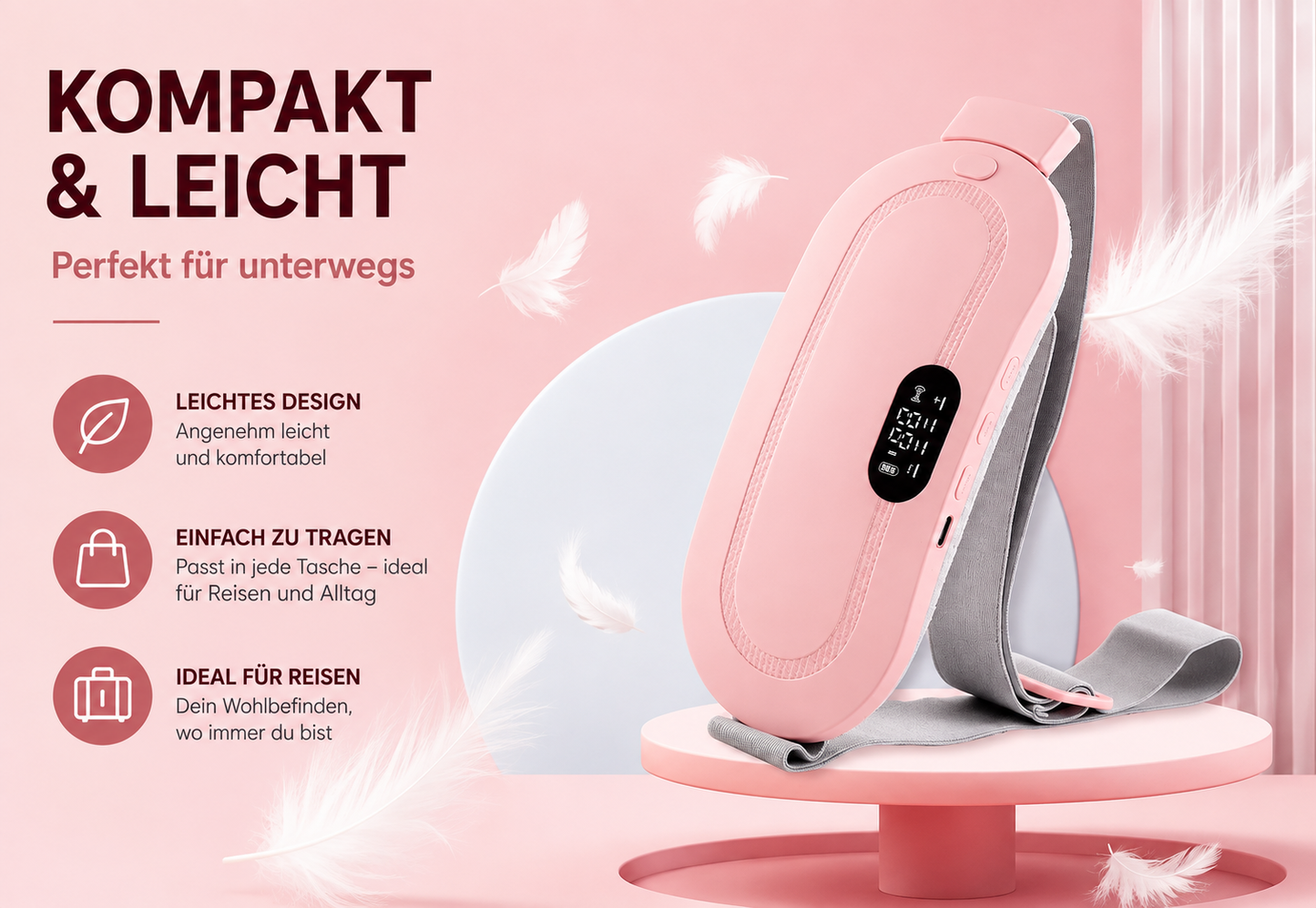 Grosnie WärmeKomfort – kabelloser Wärme- & Massagegürtel