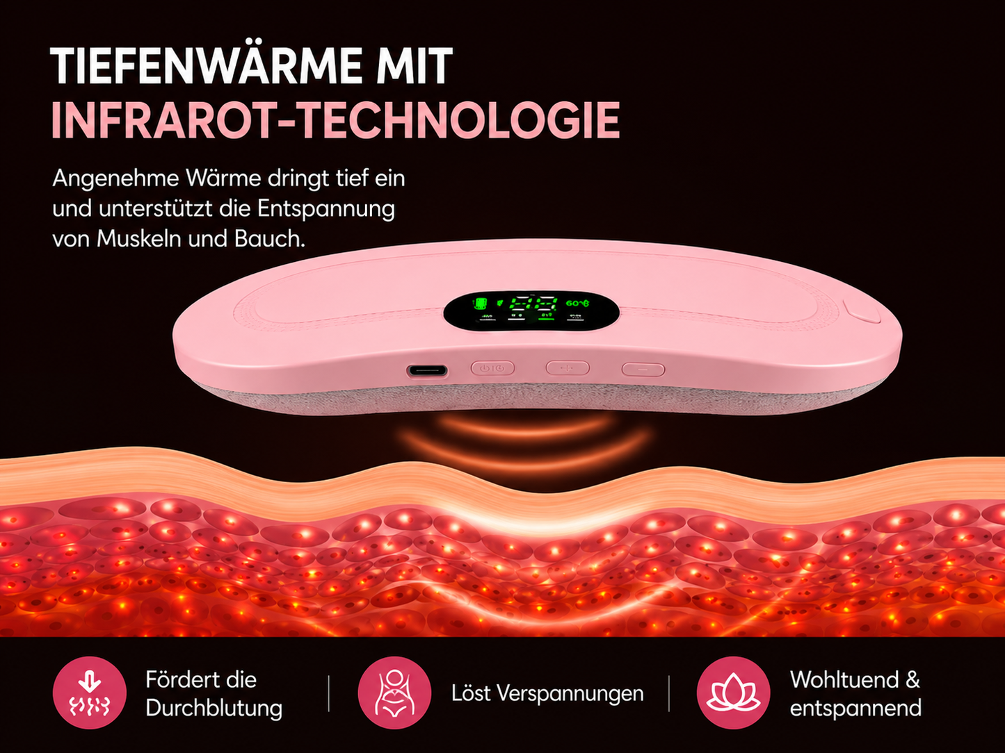 Grosnie WärmeKomfort – kabelloser Wärme- & Massagegürtel